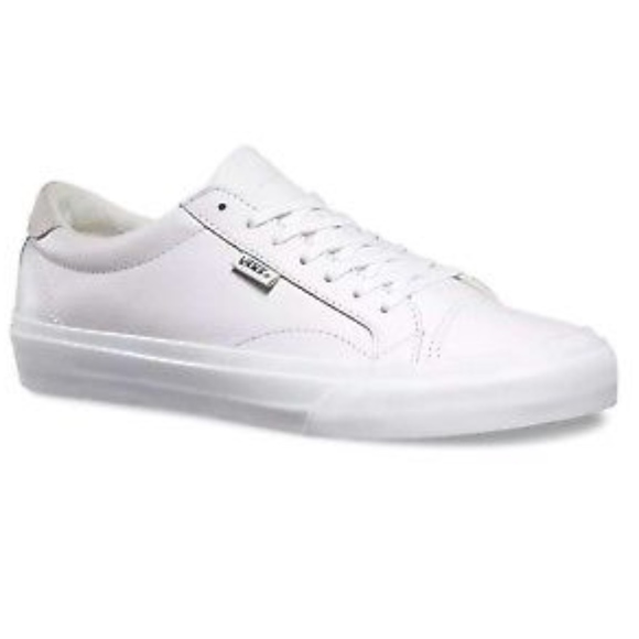 vans leather white shoes